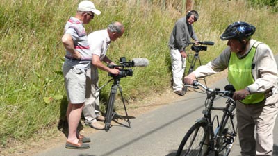 10. Pete, Brian, Roger and John filming the cycling scene